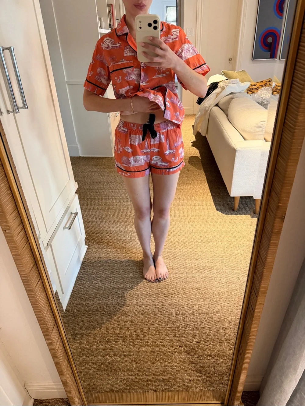 Katie Kime New York Toile Pajamas Short Set XS